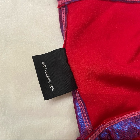 Jade Clarke Shiny Burgundy festival Halter bikini Top Ruffle Detail 3731 - Picture 7 of 8